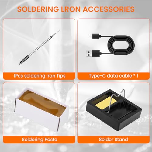 Image of Serplex Cordless Electric Soldering Iron Pen Kit with 3 Adjustable Temperatures & Quick Heat-Up, Includes Soldering Iron Stand, USB Cable & Storage Case for Precision Electronics & Home Repair Work