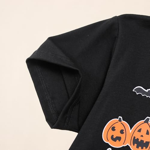 Image of Girl Boy Halloween Shirt Kids Cute Pumpkin Face Graphic T-Shirt Tis The Season Spooky Short Sleeve Tee Top 7-12 Years