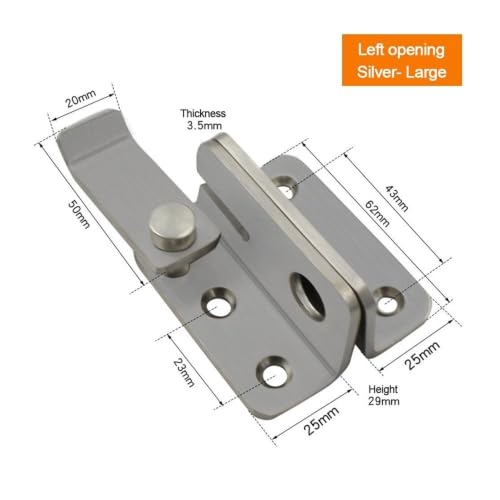 Perno de puerta de acero inoxidable L para proteger con estilo tu estudio, salón o dormitorio 5