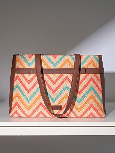 Image of ZOUK Urban Escape Bag | Stylish Vegan with Laptop Compartment, Trolley Sleeve & Anti-Theft Pocket |