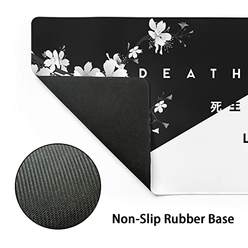 Image of Black White Cherry Blossom Mouse Pad Japanese Sakura Death Life Extended Desk Mat 90X40 CM Non-Slip Rubber Base Stitched Edge Large xxl Playmat for Gaming Laptop Computer Office Desktop,35.4x15.7 Inch