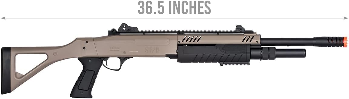 High FPS Tri-Shot 11'' Airsoft Shotgun Pump Action BO Manufacture FABARM STF w/Fixed Stock (6 Shells Included)