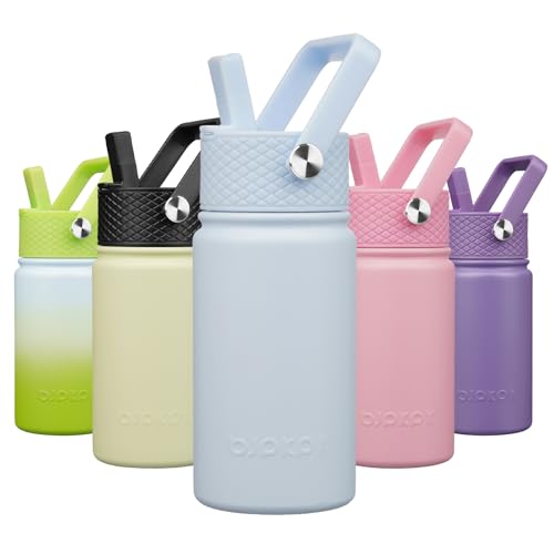 Image of BJPKPK Insulated Water Bottle, 15oz Stainless Steel with Straw Lid