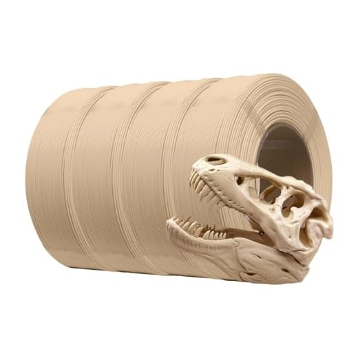 eSUN PLA+ Refilament 1.75mm, 3D Printer Refill PLA Plus, 1KG per Roll, 4 Rolls Spoolless 3D Printing Filament for 3D Printers, Bone White