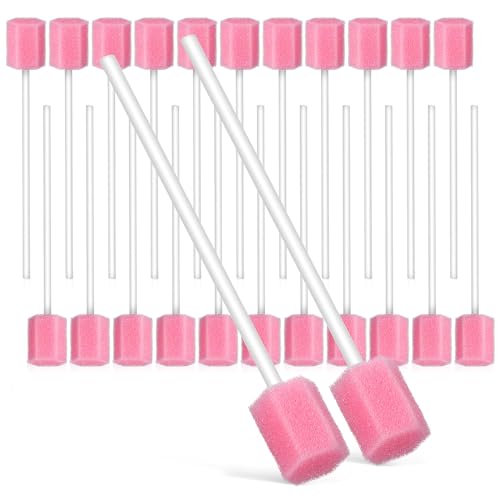 Healifty Disposable Oral Swabs 150 count Pink Hexagon Sponge Head