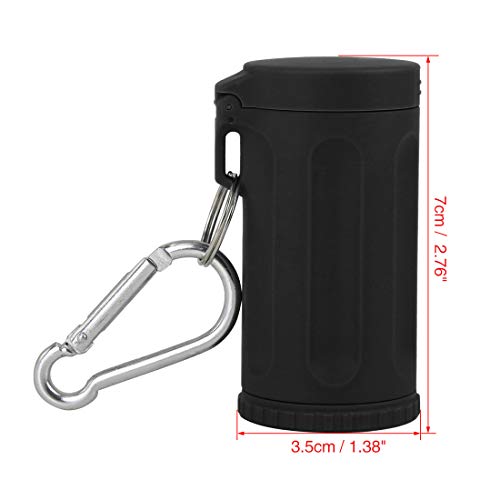 Image of X AUTOHAUX Portable Car Smokeless Windproof Ashtray with Keychain Lid Black
