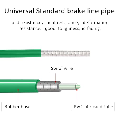 Brake Cable Housing,5mm X 9.84ft Bicycle/Bike Lined Brake Cable Housing with Cable End Caps, Bicycle Brake Cable Gear Wires Bikes Replacement Accessory for MTB/Road Mountain Bike (Green) - Thumbnail 2