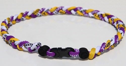 THREE ROPE Titanium Necklace 20 Inch Purple,Gold and White
