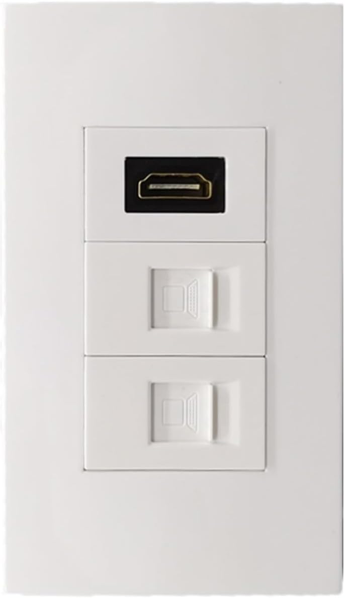 2-Port CAT6 RJ45 LAN Wall Socket with HDMI 2.0 HD Panel Plug 120x70mm US Standard