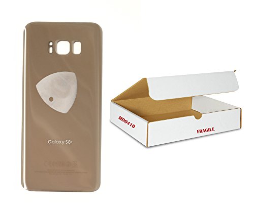 (md0410) Gold back door rear battery housing cover replacement Compatible Galaxy S8 PLUS G955 + adhesive + opening tool