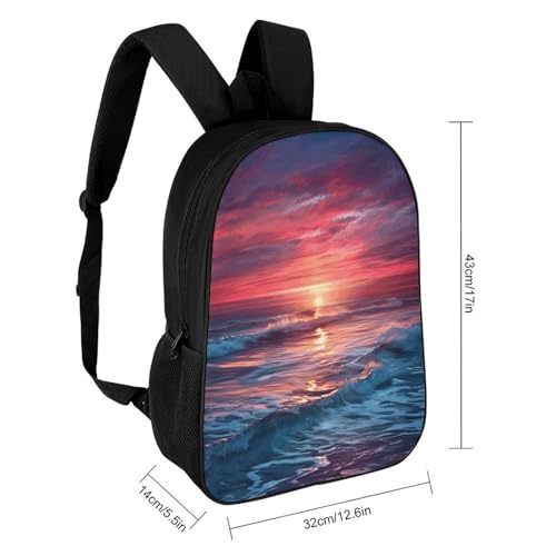 Ocean at Warm Twilight Bookbag - Ultra Lightweight Portable Backpack Work Travel Backpack for Men Women Fits 16 Inch Notebook2