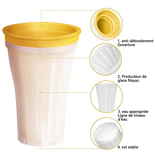 Slushy Maker Magic Slush Eisbecher Squeeze Cup Slush Ice Becher, Quick Frozen Eisformen Smoothies Cup, Freeze Mug Milkshake Smoothie Mug, Homemade Milk Shake Ice Cream Maker (Gelb) – Bild 5