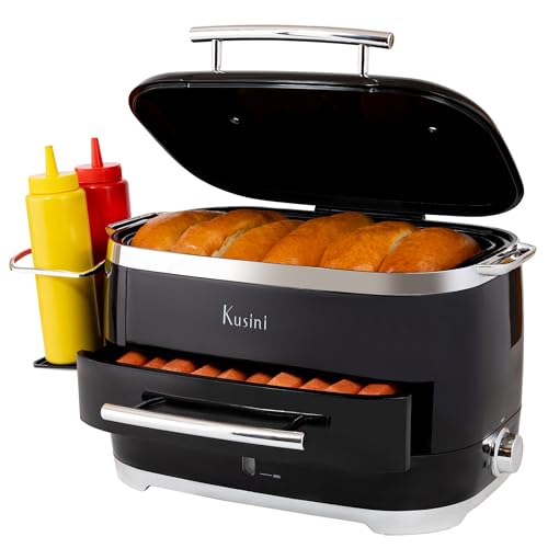 image for Kusini Hot Dog Steamer Machine With Bun Warmer, 24 Hot Dog & 12 Bu