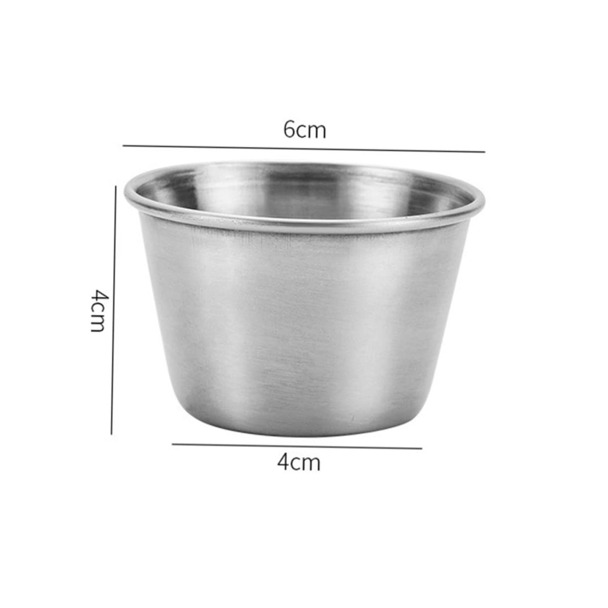 Unomor Set of 12 Round Sauce Cups Metal Dipping Sauce Cup Small Sauce Cups for Home Kitchen Outdoor Bbq Party
