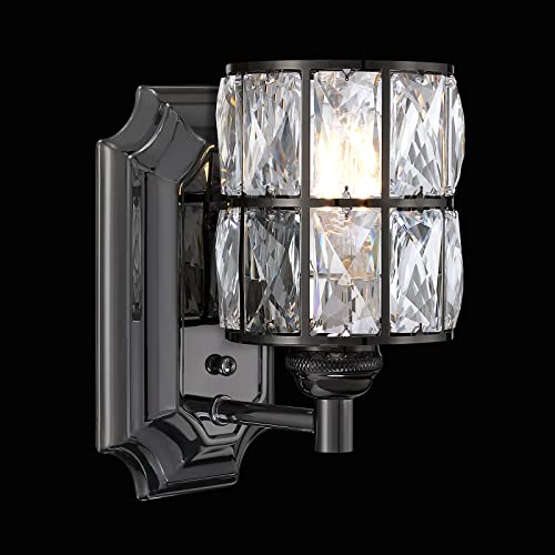 Image of Crystal Wall Sconce Black Dry&Wet Dual Use 1 Light 2 Pack UL Certified