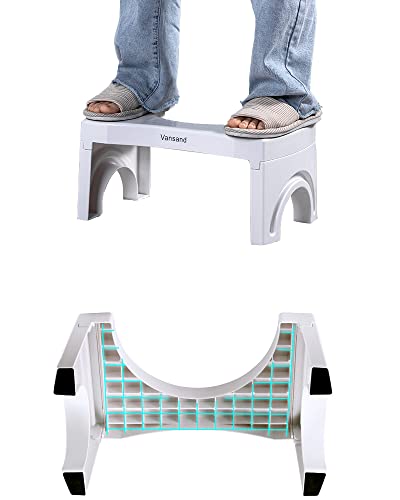 Vansand Toilet Stool,Folding Squatting Potty Poop Stool, Toilet Auxiliary Step,7.5Inch Height White #TOP5