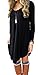 AZOT Women's Long Sleeve Casual Swing T-Shirt Loose Dress Knee Length Dresses