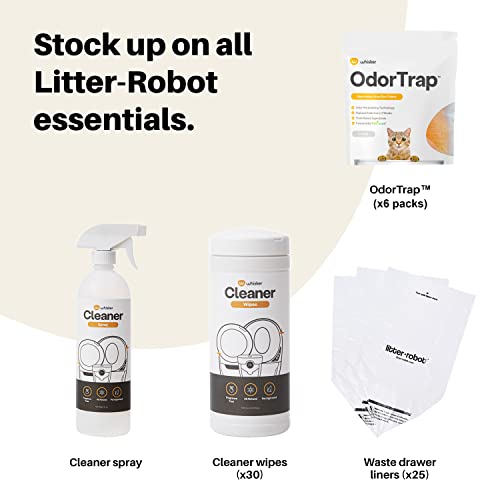 Litter-Robot Supply Kit by Whisker - Includes 30 Cleaner Wipes, 25 Waste Drawer Liners, Cleaner Spray & 6 OdorTrap Refill Packs, For Use with Litter-Robot, the Self-Cleaning Cat Litter Box - Thumbnail 2