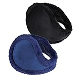 Thinp 2 Pack Ear Muffs for Winter, Fleece Earmuffs Winter Ear Warmers for Women Men Windproof Plush Earmuffs Ear Covers for Cold Weather Running Outdoor Sports Snowboarding (Thicker)