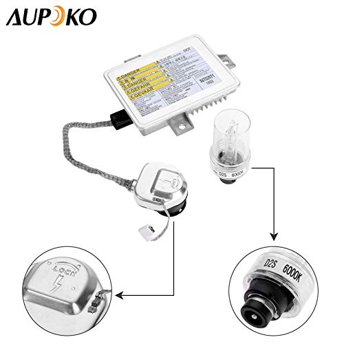 X6T02971 X6T02981 Xenon HID Headlight Ballast Replacement for Honda Mazda with Igniter and D2S Bulb, Replace# W3T10471, 33119-S0K-A10, 33109-S0K-A02, Compatible with TL, TSX, Mazda 3