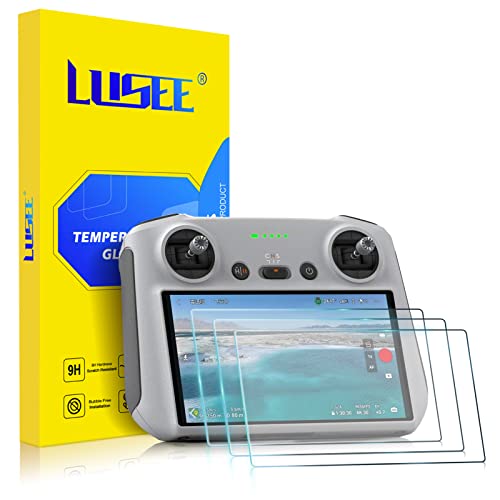 Lusee Screen Protectors for DJI RC RC2 Controller Tempered Glass, [3 Pack] Protective Flim for DJI Mavic 3 Pro/Mini 3 Pro/Mavic 3/AIR 2S Drone Accessories, Scratch Resistant, HD, Bubble-Free
