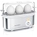 Produktbild Arendo - Edelstahl Eierkocher Threecook - Egg Cooker - EIN AUS-Schalter - Wählbarer Härtegrad - 210 W - 1-3 Eier - BPA-frei - weiß