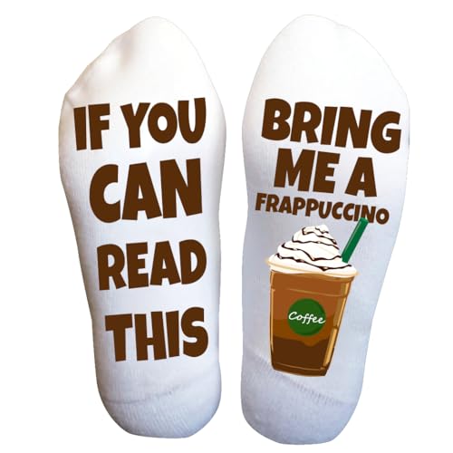 Funky Fun Socks Coffee Lover Socks – Funny Frappuccino Latte Gift for Men & Women | Novelty Espresso Crew Socks – Cozy Dress Sock for Caffeine Fans