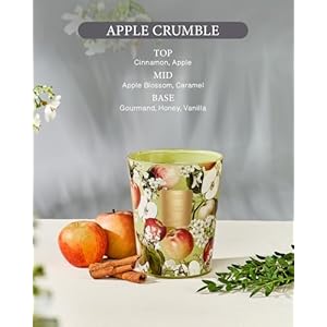 Msense apple crumble scented candle home decor extra large 3 wick natural soy wax candles for home scented christmas candles gift for winter holiday 150 hours long lasting slow burning 35 oz  urban country home decor