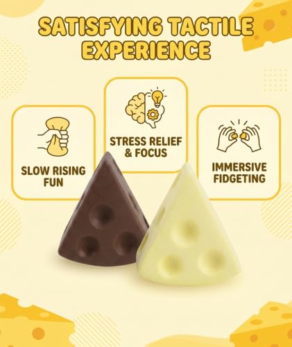 Image of 2Pcs Cheese Squishy, Taba Squishy, Dumpling Squishy-Stretchy Food-Shaped Sensory (Yellow and Brown)