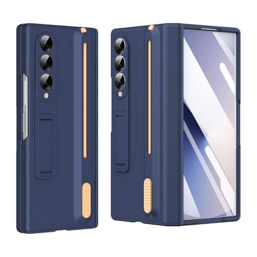 Cover protettiva per la custodia posteriore Stand Case Compatible with Samsung Galaxy Z Fold 3 Case with Kickstand, Built-in Screen Protector & S Pen Slot - Flip Cover with Hinge Protection & Regular