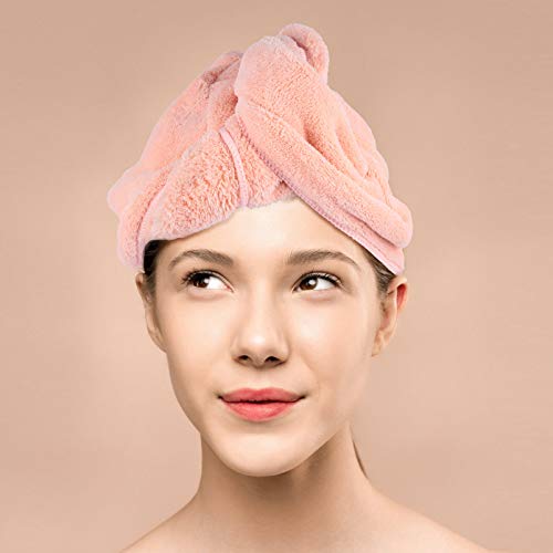 Lurrose 2 Pcs Toalha de Cabelo de Microfibra Enrolada Turbante de Secagem Rápida Touca de Banho Supe