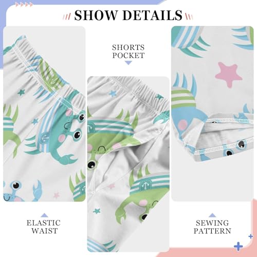 ZZXXB Crab and Star Boys Long Pants Soft Trousers Elastic Waist Kids Lounge Bottoms with Pockets S-XL4