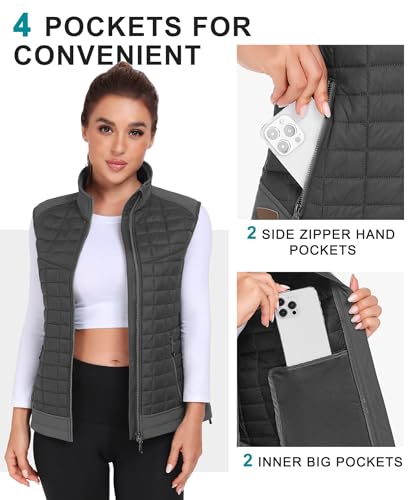 Little Donkey Andy Women's Lightweight Puffer Vest, Warm Outdoor Sleeveless Jacket for Hiking Travel Running Golf3