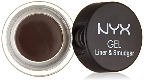 Pack of 2 NYX Cosmetics Gel Eyeliner and Smudger, GLAS05 Scarlette Dark Brown