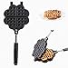 Waffeleisen Heart Shaped Gas Antihaft Waffeleisen Pan, Waffel Form, Presse-Platte Backen Werkzeug, FüR Lagerfeuer, Feuer, Gasherd Und Induktionsherd,Black