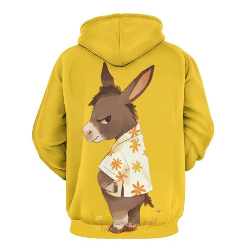 Sweatshirt âne mignon dessin animé pull à capuche manches longues S - 4