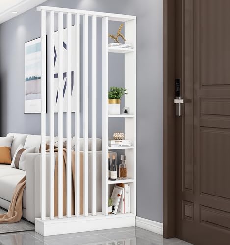 Floor to Ceiling Room Divider with Shelves – Freestanding Partition