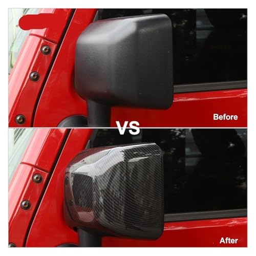 Obudowa lusterka wstecznego do Jeep Wrangler JK 2007-2017, akcesoria samochodowe, osłona lusterka bocznego, materiał ABS, zewnętrzne lusterko boczne samochodu