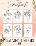 Ästhetisches, minimalistisches Strichzeichnungen-Boho-Malbuch für Erwachsene und Mädchen 2: Abstrakte Seiten - 45 Designs - Zum Chillen und Entspannen & Stressabbau