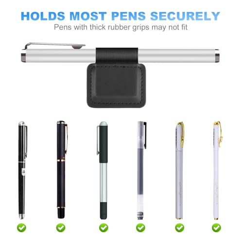 Image of BOXOB 5pcs Pen Loop Holder, Self Adhesive Leather Stylus Holder Elastic Pencil Sleeve Attached to Journals Notebooks Case for Apple Pencil (USB-C / 1st / 2nd Generation) and Stylus Pens