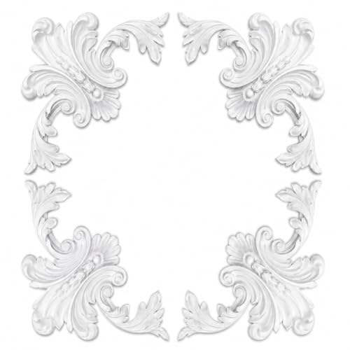 Molduras de pared de esquina PU set de 4 piezas de 21x21cm para decoración de marcos interiores 2