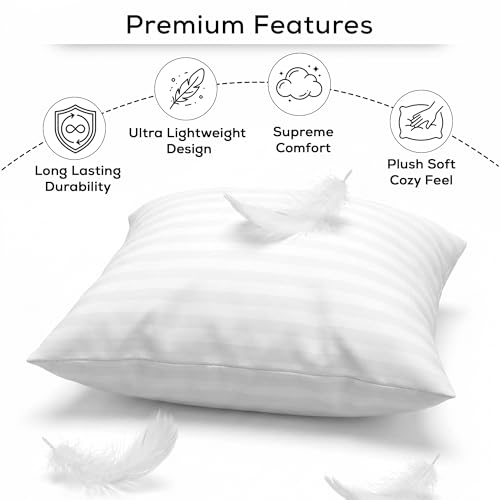 Image of Story@Home Microfibre Sofa Cushions Set of 5 | Soft & Fluffy Square Sofa Cushion 16 inch x 16 inch Set | 200 GSM Decorative Sofa Pillow for Bed, Chair, Car & Living Room - White