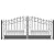 ALEKO DG16VEND Venice Style Dual Swing Galvanized Steel Driveway Security Gate 16 x 6 Feet Black