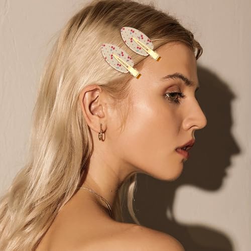 Image of 4Pcs Cherry Claw Clips for Women, Cute Unique Fruit Hair Clips whit Rhinestone for Cherry-Themed Gifts Hair Accessories