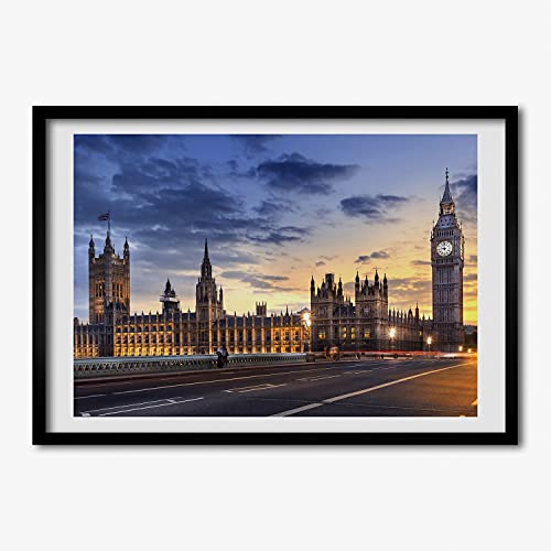 Cadre MDF 70x50 cm Big Ben Londres Tulup Grand Tableau Photo Affiche Décoratif Cadre Bois