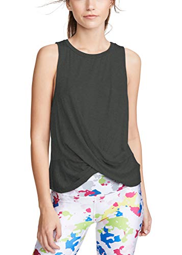Mippo Workout Tank Tops for Women Yoga Shirts Muscle Workout Tanks Running Tank Tops Cute Sleeveless Fitness Exercise Athletic Activewear Tops Summer Fashion Gym Clothes for Women Heather Gray M