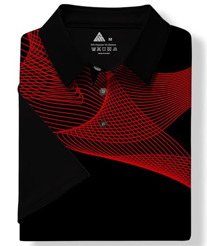 Mens Polo Shirts Short Sleeve Printed Quick‑Dry Golf Tops - image 4