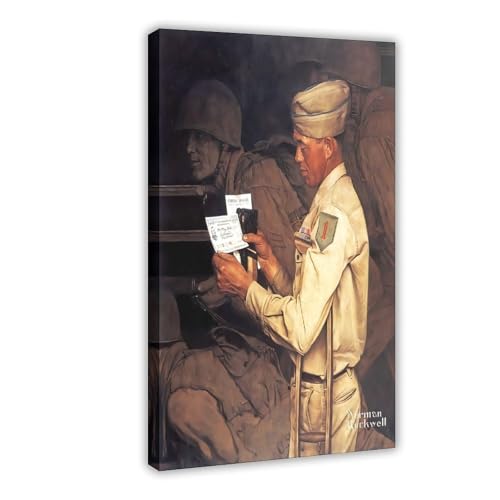 Poster War Bond 1944 Norman Rockwell impression sur toile premium avec cadre