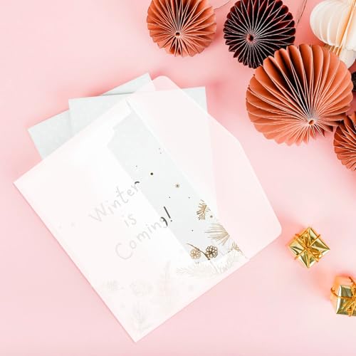 ZEYIYER 50 envelopes de vidro, 7 x 4,9 envelopes grandes transparentes para colecionar bilhete de lo