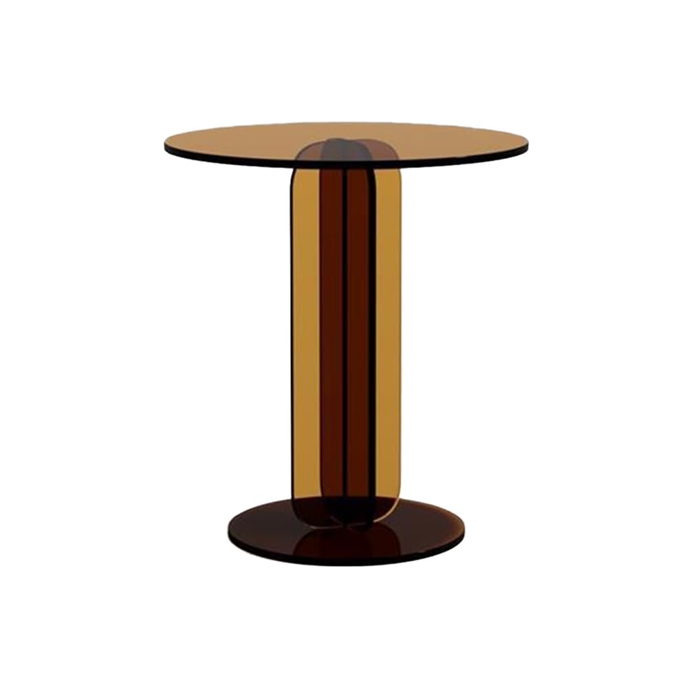 Transparent Acrylic Coffee Tables, Living Room Corner Sofa Side Bedroom Nightstand, First Choice for Small Spaces, Suitable Various Scenarios,Brown,45 * 45 50cm